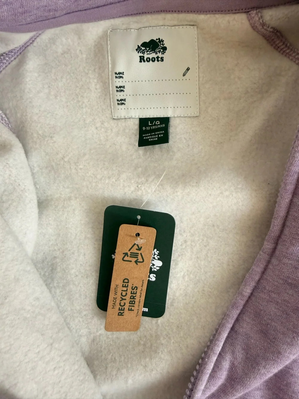 NWT Roots Kids Organic Original Full Zip Hoodie